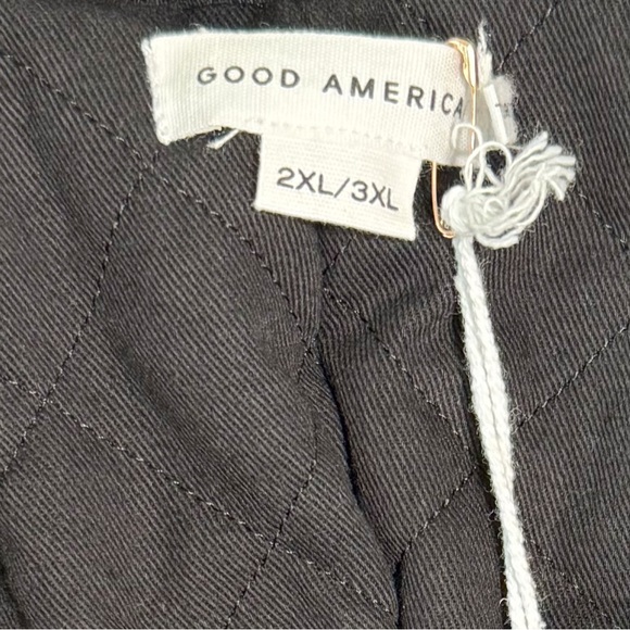Good American Uniform Tie-Up Pockets Black‎ Wash Denim Trench Coat 2XL/3XL - Picture 9 of 15